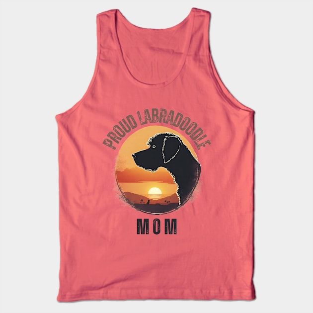 Vintage Sunset Labradoodle Mom Tank Top by Doodle and Things